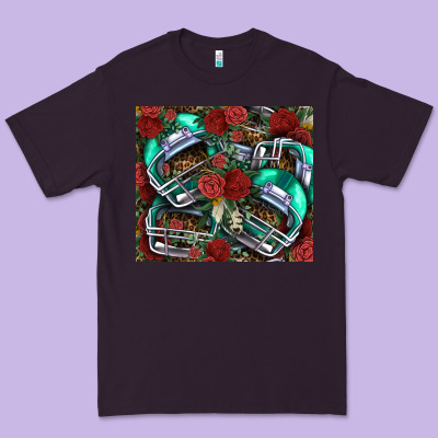 Floral American Football  Helmet Premium Tee Designed By Nancycooperartshop