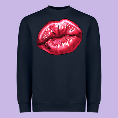 Lip Mark Valentine's Day Heavyweight Sweatshirt Designed By Howdyjamesfarm