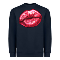 Navy Lip mark Valentine's Day Heavyweight Sweatshirt - HowdyJamesFarm