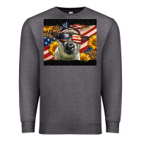 Charcoal Heather Western 4th Of July Sheep Premium Sweatshirt - LillyAllenDesigns