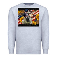 Heather Grey Western 4th Of July Sheep Premium Sweatshirt - LillyAllenDesigns
