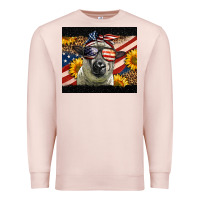 Pale Pink Western 4th Of July Sheep Premium Sweatshirt - LillyAllenDesigns