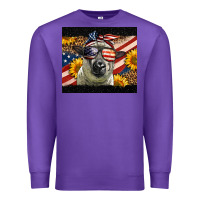 Purple Western 4th Of July Sheep Premium Sweatshirt - LillyAllenDesigns