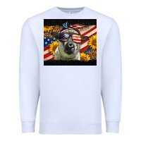 White Western 4th Of July Sheep Premium Sweatshirt - LillyAllenDesigns