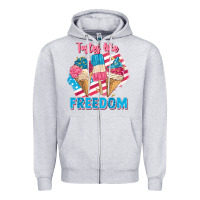 Heather Grey Tastes like freedom 4th of July Zipper Hoodie - FaDigitalArtStudio