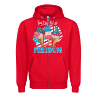 Red Tastes like freedom 4th of July Zipper Hoodie - FaDigitalArtStudio