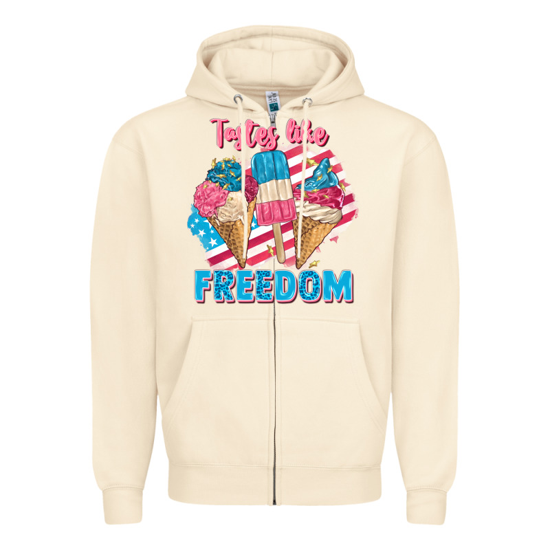 Tastes Like Freedom 4th Of July Zipper Hoodie by FaDigitalArtStudio | Teevron