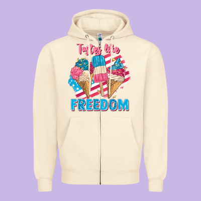 Tastes Like Freedom 4th Of July Zipper Hoodie Designed By Fadigitalartstudio