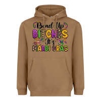 Toasted Coconut bead up bitches it s mardi gras Heavyweight Hoodie - LillyAllenDesigns