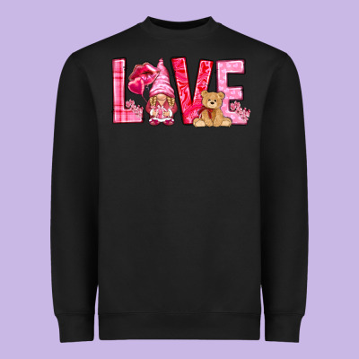 Love With Gnome Valentine's Day Heavyweight Sweatshirt Designed By Howdyjamesfarm