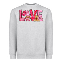 Heather Grey Love with gnome Valentine's Day Heavyweight Sweatshirt - HowdyJamesFarm