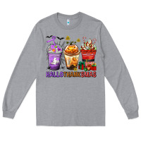 Heather Grey hallothanksmas coffee cups Long Sleeve Tee - texasbilliewilder