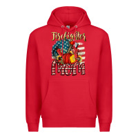 Red Firefighter mom Premium Hoodie - FaDigitalArtStudio