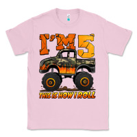 Bubblegum Pink i'm five this is how i roll monster truck birthday Classic Tee - Jasminsmagicworld