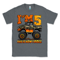 Charcoal Heather i'm five this is how i roll monster truck birthday Classic Tee - Jasminsmagicworld