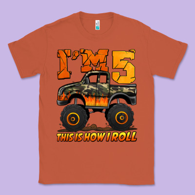 I'm Five This Is How I Roll Monster Truck Birthday Classic Tee Designed By Jasminsmagicworld