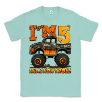 Seafoam i'm five this is how i roll monster truck birthday Classic Tee - Jasminsmagicworld