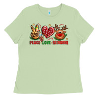 Matcha peace love reindeer christmas Ladies Tee - NancyCooperArtShop