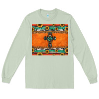 Matcha sunflowers cross aztec pattern Long Sleeve Tee - Jasminsmagicworld