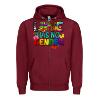 Burgundy love has no gender pride Zipper Hoodie - FaDigitalArtStudio