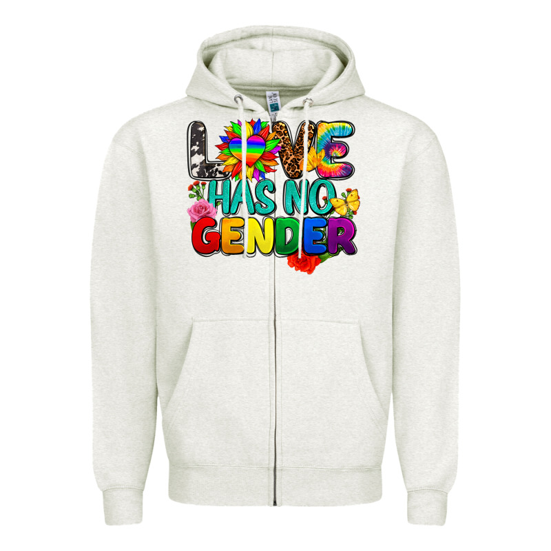 Love Has No Gender Pride Zipper Hoodie by FaDigitalArtStudio | Teevron