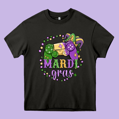 Mardi Gras Game Heavy Core Tee Designed By Maliassmallbusiness