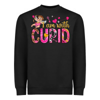 Black i am with cupid I am with Cupid Valentine's Day Heavyweight Sweatshirt - HowdyJamesFarm