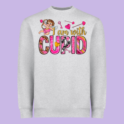 I Am With Cupid I Am With Cupid Valentine's Day Heavyweight Sweatshirt Designed By Howdyjamesfarm