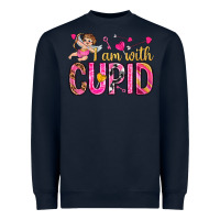 Navy i am with cupid I am with Cupid Valentine's Day Heavyweight Sweatshirt - HowdyJamesFarm