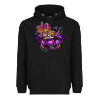 Black mardi gras lips Heavyweight Hoodie - LillyAllenDesigns