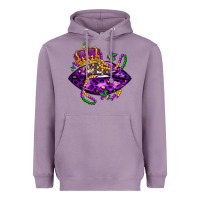 Lavender mardi gras lips Heavyweight Hoodie - LillyAllenDesigns
