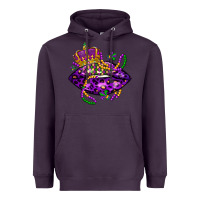Plum mardi gras lips Heavyweight Hoodie - LillyAllenDesigns