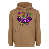 Toasted Coconut mardi gras lips Heavyweight Hoodie - LillyAllenDesigns