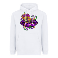 White mardi gras lips Heavyweight Hoodie - LillyAllenDesigns