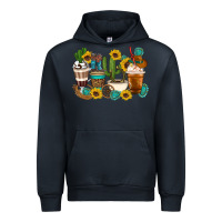 Navy Coffee cups Urban Hoodie - Artiststas