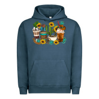 Pigment Midnight Navy Coffee cups Urban Hoodie - Artiststas