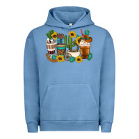 Pigment Pebble Blue Coffee cups Urban Hoodie - Artiststas