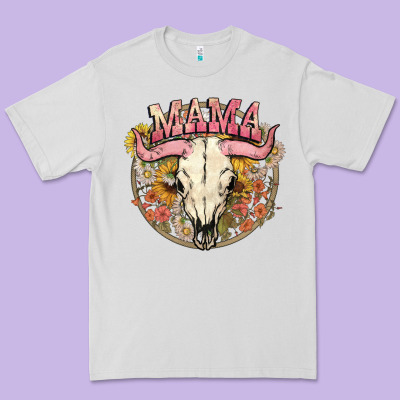 Bullskull Mama Premium Tee Designed By Nancycooperartshop