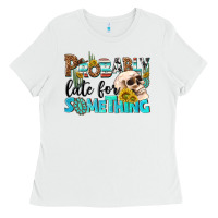 White probably late for something Ladies Tee - NancyCooperArtShop