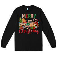 Black merry christmas gingerbread truck Long Sleeve Tee - texasbilliewilder