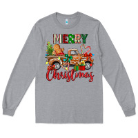 Heather Grey merry christmas gingerbread truck Long Sleeve Tee - texasbilliewilder