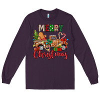 Plum merry christmas gingerbread truck Long Sleeve Tee - texasbilliewilder