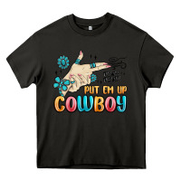 Asphalt western turquoise put em up cowboy Heavy Core Tee - MaliasSmallBusiness