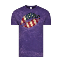 Cloud Purple Vintage American Flag Lips Vintage Tee - Bettercallsaul