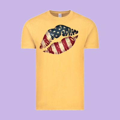 Vintage American Flag Lips Vintage Tee Designed By Bettercallsaul