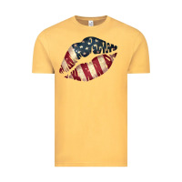 Vintage Mustard Vintage American Flag Lips Vintage Tee - Bettercallsaul