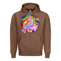 Chestnut Pride unicorn Zipper Hoodie - FaDigitalArtStudio