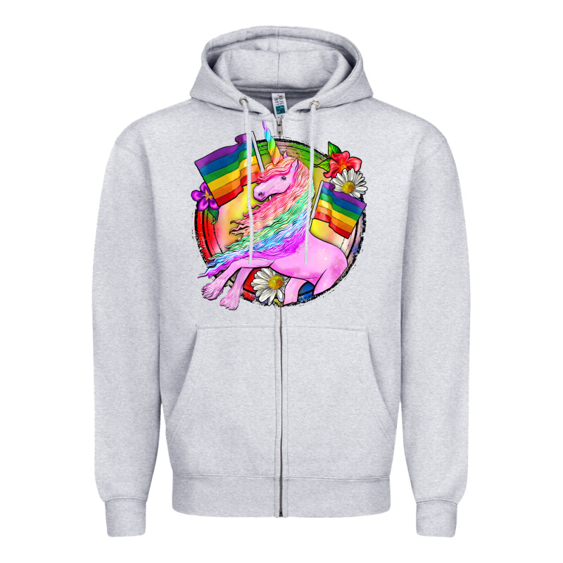 Pride Unicorn Zipper Hoodie by FaDigitalArtStudio | Teevron