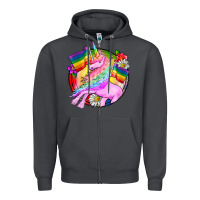 Smoke Pride unicorn Zipper Hoodie - FaDigitalArtStudio