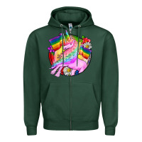 Sports Green Pride unicorn Zipper Hoodie - FaDigitalArtStudio